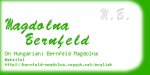 magdolna bernfeld business card